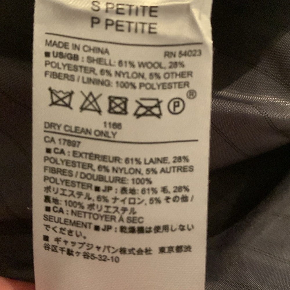 Banana Republic double breasted wool blend coat sz petite small - Picture 6 of 8